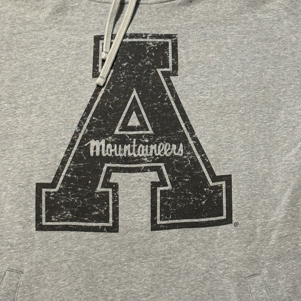Appalachian University Mountaineers Gray Hoodie GUC  Size XL Athletic Fan Gear